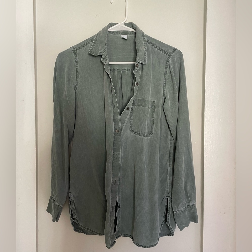 Old Navy Green/Blue Button-Down Collared Shirt. Size XS